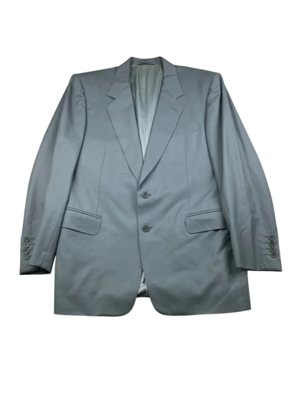 Canali Men's 100% Wool 2-Button Blazer Navy Sage Green • Italy • 40R US